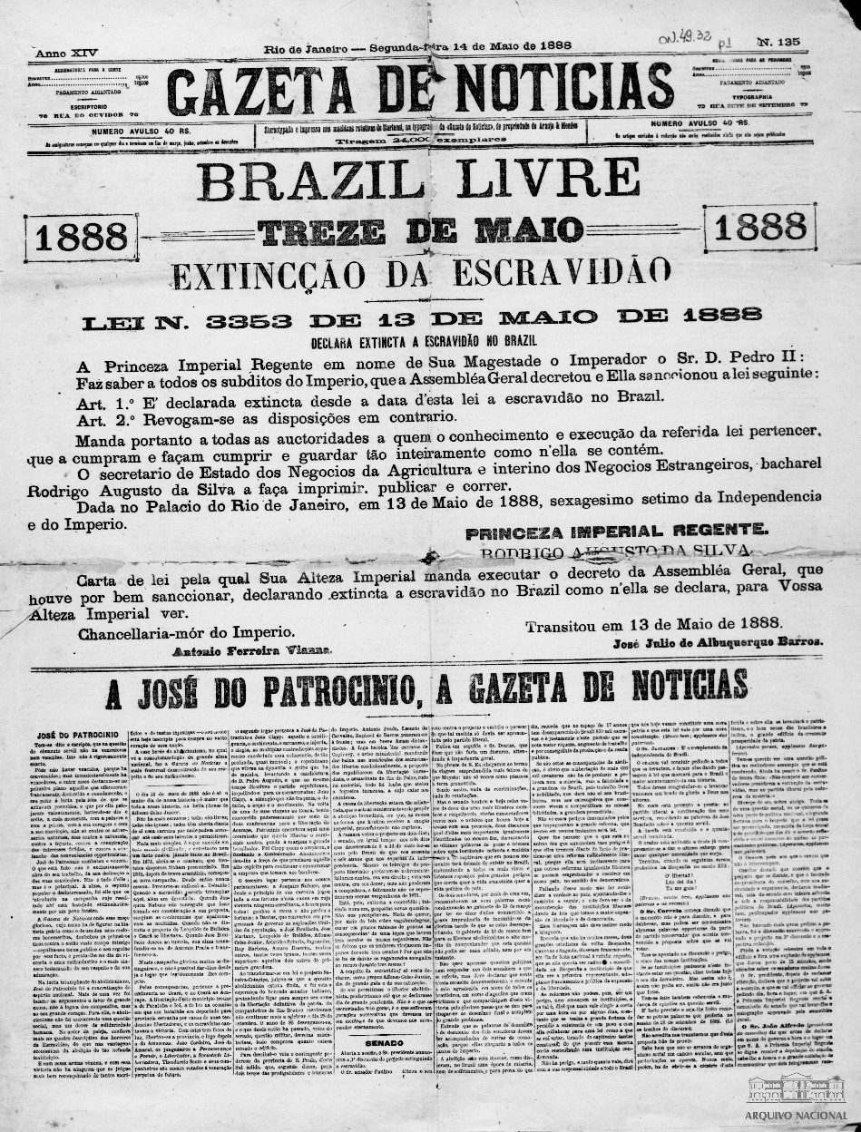 PDF) ABOLIÇÃO E LIBERDADE NA PETRÓPOLIS OITOCENTISTA: A ATA DE 1º DE ABRIL  DE 1888