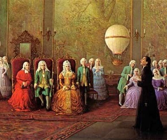 Bartolomeu de Gusmão apresenta seu balão de ar quente Bartolomeu de Gusmão apresenta seu balão de ar quente