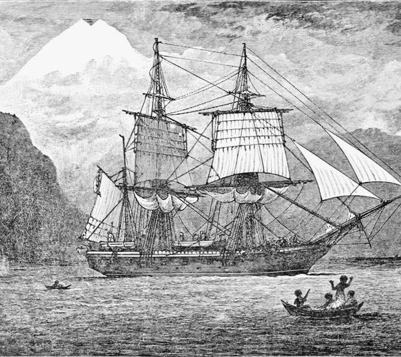 HMS Beagle parte em sua primeira viagem